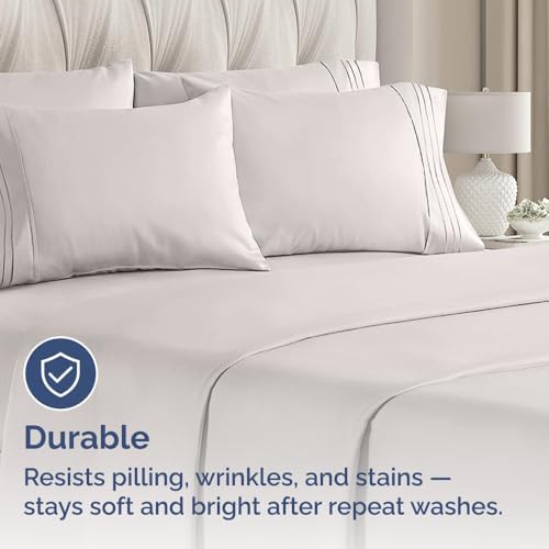 Standard Pillow Cases Set of 6 - Ultra Soft Pillowcase Covers - Light Grey