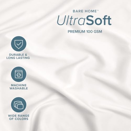 Bare Home Queen Fitted Sheet - 1800 Ultra-Soft (Queen, Antique White)