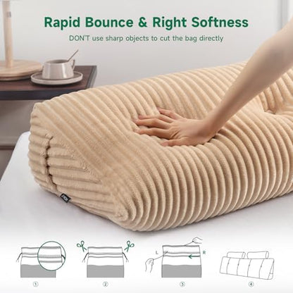 Z-hom Headboard Pillow, Wedge Backrest Cushion, King Size,ONE Roll Pillow