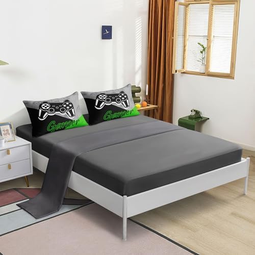 5 Pieces Gaming Bedding Set Twin Size for Boys Gamer Comforter Set for Boys Girls Kids Teens 5 Piece Bed in A Bag Video Game Bedding for Gamer Room Decorative Twin51