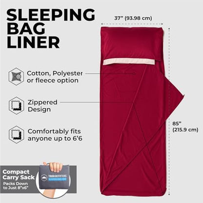 Sleeping Bag Liner - Adult Sleep Sack & Travel Sheets for Hotel - Travel Sleep Sack, Camping Sleeping Bag Liners for Cold Weather