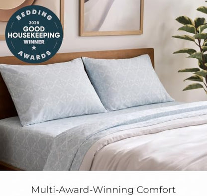 Mellanni Iconic 4-Piece, Ultra Soft Sheet Set (Full, Laced Sky Blue)