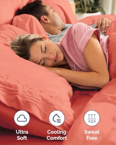 CGK Linens 2 Pack Extra Deep Twin XL Fitted Sheets - Coral