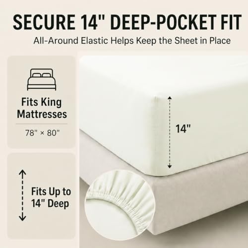 CozyLux King Size Comforter Set Ivory - 7 Pieces Bed in a Bag