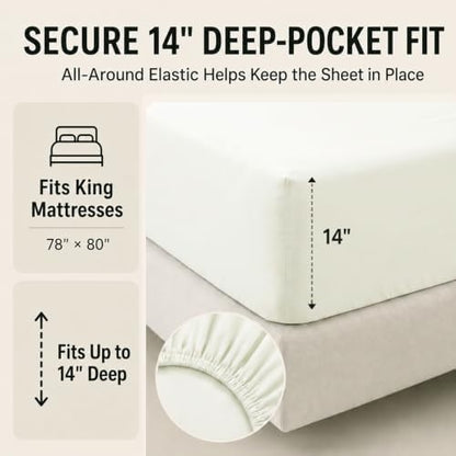 CozyLux King Size Comforter Set Ivory - 7 Pieces Bed in a Bag