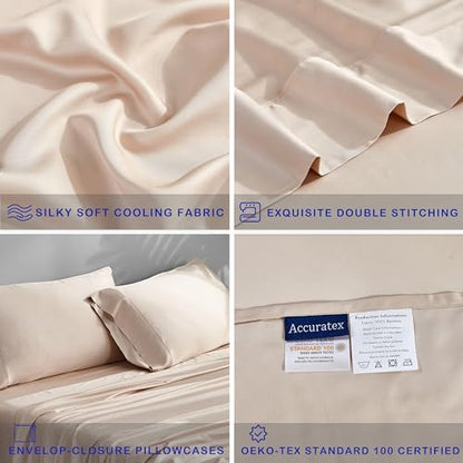 ACCURATEX Cooling Sheets for Hot Sleepers, Twin XL Size,Sandy