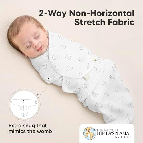 KeaBabies 3-Pack Organic Baby Swaddles for Newborns, ABC Land Cloud, 0-3M