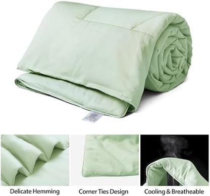 Bamboo Viscose Summer Comforter/Blanket Queen Size- Ultra Soft & Breathable Comfort - Perfect Medium Weight for Snuggling Without Overheating - Stay Cool & Cozy All Night