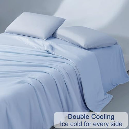 Vielit Cooling Comforter Queen Size for Hot Sleepers & Night Sweats, Luxury Lightweight Cooling Blanket,Soft Dual-Sided Breathable Summer Comforter,Q-Max>0.425,Machinewashable,90x90,Sky Blue