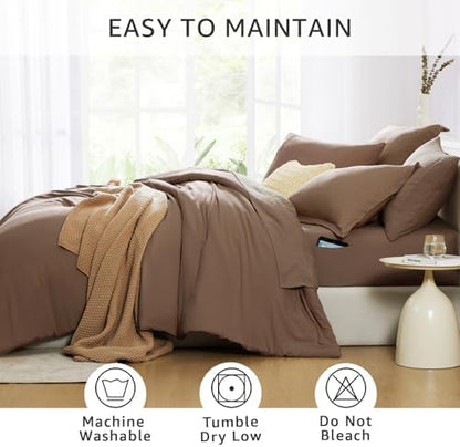 King Size Comforter Set- 7 Pieces Prewashed Bed in a Bag King Bedding Sets