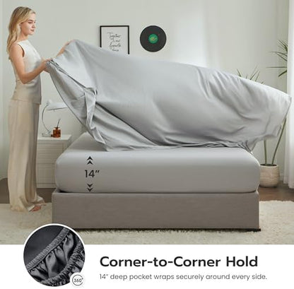 Joiedomi King Size Comforter Set with Sheets Dark Grey, 7 Pieces King Bedding Set with 1 Down Alternative Comforter, 1 Flat Sheet, 1 Fitted Sheet, 2 Pillowcases and 2 Pillow Shams, Bed in a Bag