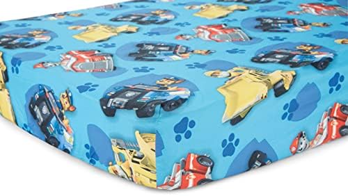 Paw Patrol Calling All Pups 4 Piece Toddler Bedding Set – Includes Comforter, Sheet Set – Fitted + Top Sheet + Reversible Pillowcase for Boys Bed, Blue