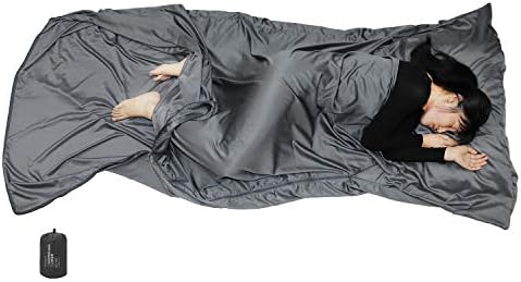 Browint Premium Silky Sleeping Bag Liner with Two-Way Zippers, 87"x41" Extra Wide Adult Sleep Sack for Hotel, Breathable Lightweight Travel Sheet, Multifunctional Bed Sheet for Camping, All Seasons