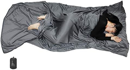 Browint Premium Silky Sleeping Bag Liner with Two-Way Zippers, 87"x41" Extra Wide Adult Sleep Sack for Hotel, Breathable Lightweight Travel Sheet, Multifunctional Bed Sheet for Camping, All Seasons