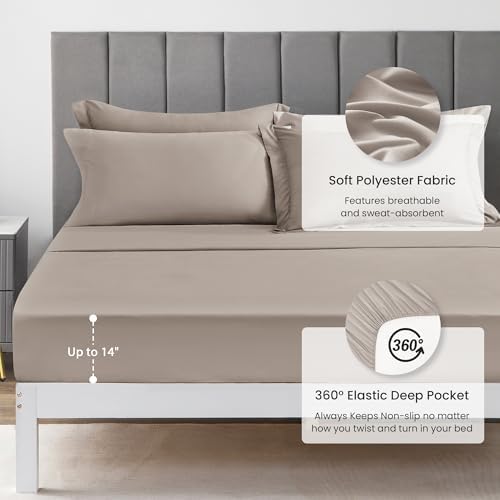 Love's cabin California King Comforter Set Burlwood, 7 Pieces California King Bed in a Bag, All Season Bedding Sets with 1 Comforter, 1 Flat Sheet, 1 Fitted Sheet, 2 Pillowcase and 2 Pillow Sham