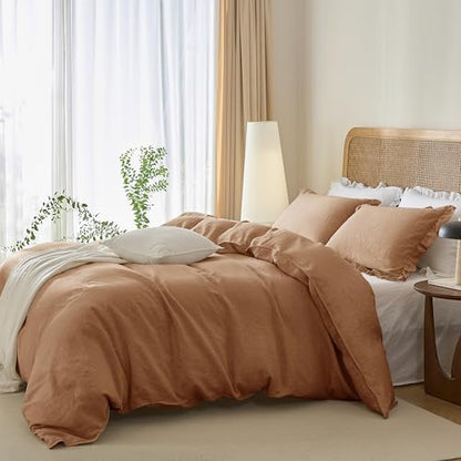 Talasily 100% French Linen King Duvet Cover Set, Organic Linen