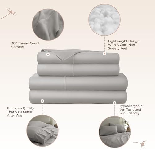 Whisper Organics 100% Organic Cotton Bed Sheets with Deep Pocket 4 Pc. Set