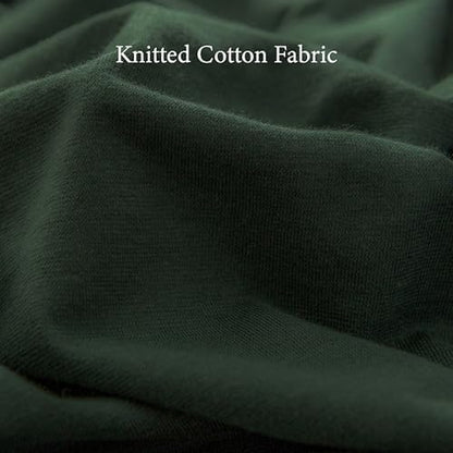 PURE ERA Jersey Knit Duvet Cover Set Solid Forest Green King