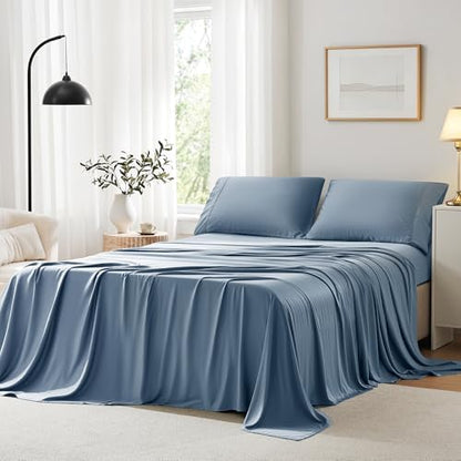 ACCURATEX Cooling Sheets for Hot Sleepers, Twin Size,Dusty Blue