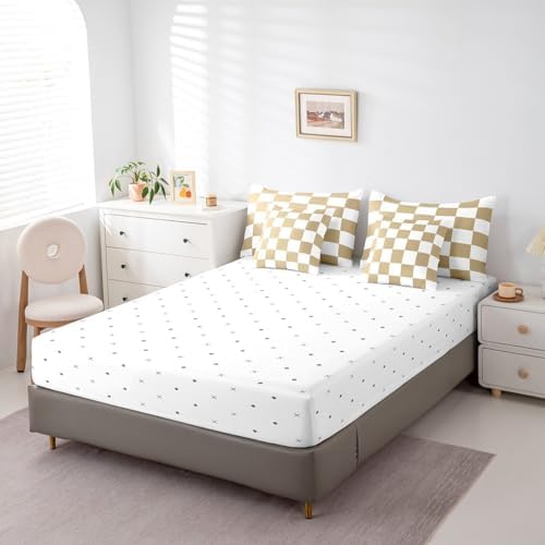 jejeloiu Light Brown Comforter Set with Sheets 7 Piece Twin Size