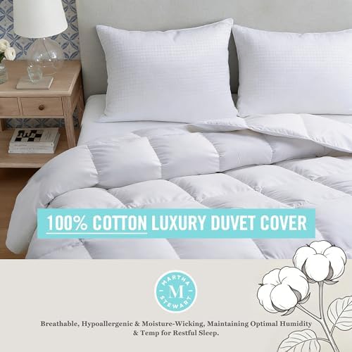 Martha Stewart Luxury White Goose Feather Down Fiber Comforter King Size