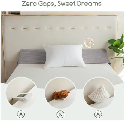 HIGOGOGO Twin Size Wedge Pillow for Headboard Gap - Multi Functional Mattress Wedge Bed Gap Filler Close The Gap (0-7") Between Your Mattress and Headboard or Wall (Light Grey 39"x11"x9")
