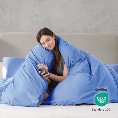 Hearth & Harbor Prewashed Full Duvet Cover Set, Blue Heaven