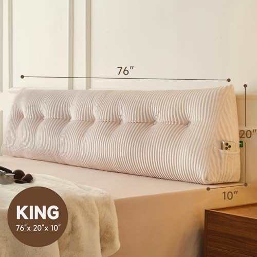 Z-hom Large Headboard Pillow King,NO ROLL Pillow, Wedge Pillow Headboard