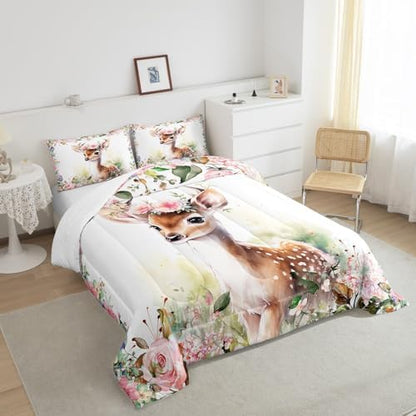 Feelyou Cute Deer Comforter Set Boys Girls Teens