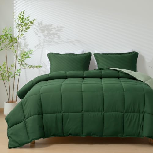 HIG 3pc Green King Size Bedding Comforter Set Duvet Insert Blanket
