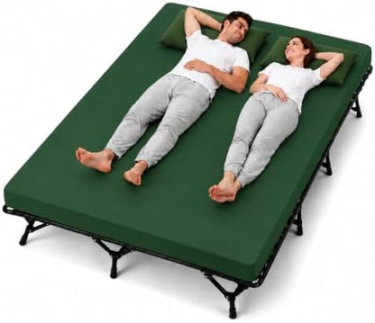 CYMULA Camping Cot Pad 2 Inch Memory Foam, Pad Only,Camping Pad for Folding Cot and Foldable Cot, Portable Roll Up Camp Gear for Car Camping Travel Tent, Non-Slip Waterproof Bottom, Removable Cover