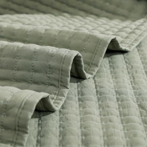 Oversized King Quilt-Sage Green Lightweight Bedspreads Quilt Bedding Set