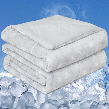 CHOSHOME Cooling Comforter Cooling Blanket, Q-Max 0.45 Cool Sleeping Summer Blanket for Hot Sleeper Night Sweats, Twin 60" x 80", Light Grey