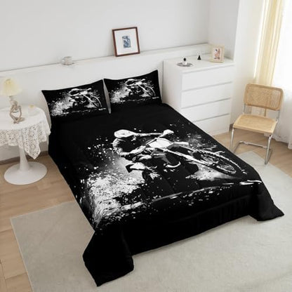 Feelyou Dirt Bike Comforter Set Full Size Extreme Sports Bedding Set
