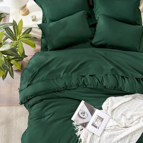 Andency Oversized King Comforter Set, 7 Pieces Emerald Green Bedding