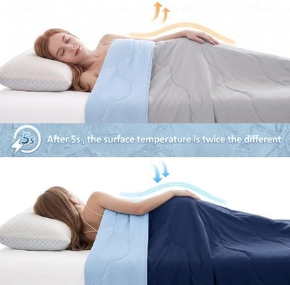 WDCOZY Cooling Comforter King Size, QMAX>0.4 Soft Blanket for Hot Sleepers
