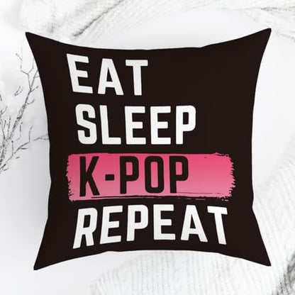 K-pop Decor, Just a Girl Who Loves K-pop Room Decor, Girls K-pop Gifts Rustic Anime Lovers Throw Pillow Covers for Home Living Room Bedroom Decoration Gifts