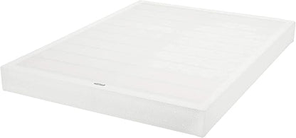 Amazon Basics Smart Box Spring Bed Base, 7-Inch Height Mattress Foundation, Tool-Free Easy Assembly, King, 79" L x 75.5" W x 7" H, White