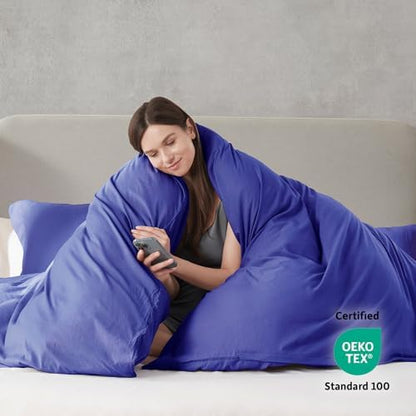 Hearth & Harbor Prewashed California King Duvet Cover Set, Royal Blue