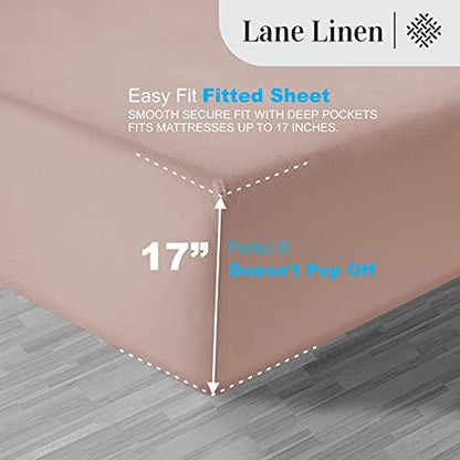 LANE LINEN Luxury 100% Egyptian Cotton Sheets Queen Size Bed Set, Eco-Friendly Oeko-Tex Certified, Fade Resistant, Fully Elasticized Fitted, Machine Washable, Cooling Cotton Bed Sheet – Vintage Petal