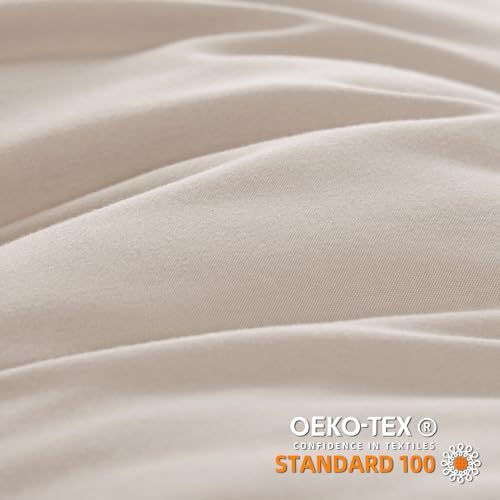YIRDDEO Queen Comforter Set, Oatmeal Ball Pom Fringe Bedding Set 3 Pieces