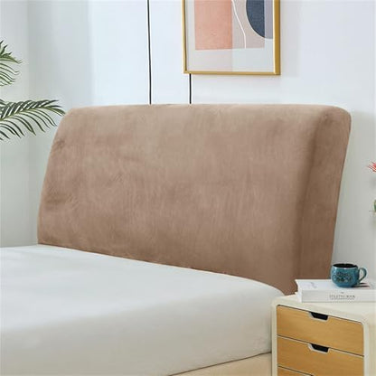 Stretch Headboard Slipcover, Elastic Bed Protector for Bedroom Decor, Full Coverage, Taupe (71"x27" / 180x70 cm Size)