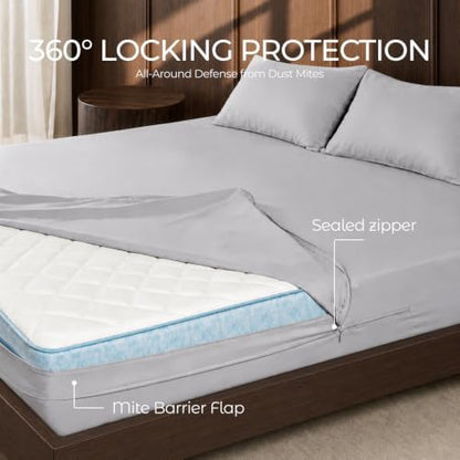 FAUNNA 100% Cotton Bed Bug Dust Mite Mattress Protector Cover Twin 16 Deep