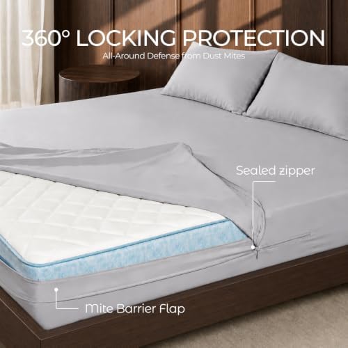 FAUNNA 100% Cotton Bed Bug Dust Mite Mattress Protector Cover Full 16 Deep