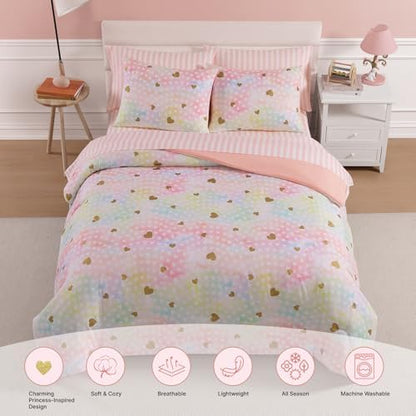 Queen Comforter Set with Sheets for Girls-7 Pieces Soft Queen Bedding Sets