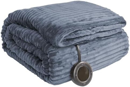 Heated Blanket Twin Size, 6 Heat Levels Electric Blanket, Blue