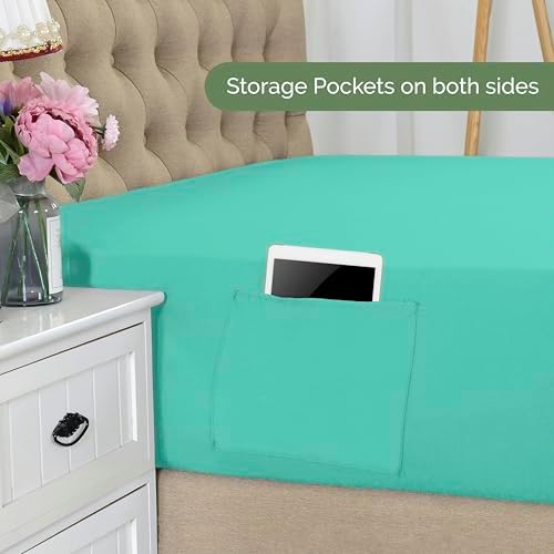 Elegant Comfort 1500 Premium Hotel Quality 18-21 Inches Deep - Extra Deep Pocket Single Fitted Sheet for High Mattress, Luxury and Softest, Smart Pocket - Wrinkle Free, California King, Paradise Teal
