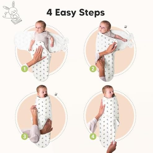 KeaBabies 3-Pack Organic Baby Swaddles for Newborns, Infant, Cosmo, 0-3M