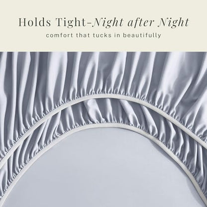 Hearth & Harbor Extra Deep Pocket Sheets - Fits Mattress 18-24 Inches Deep - Extra Deep Pocket California King Size - 6 Piece Cal King Sheets - Cal King, Ice Blue