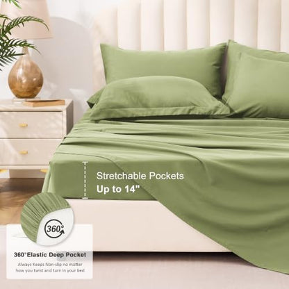 Love's cabin Plaid California King Comforter Set, Olive Green